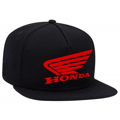 HONDA Motor Adjustable Snapback Flexfit Black Wool Baseball Flat Visor Cap NEW  eb-57577531